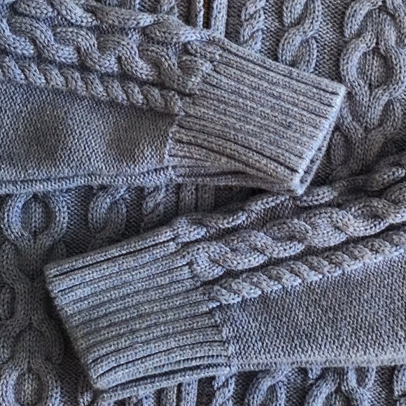 L. L. Bean double cable zip front 100% cotton cardigan periwinkle blue - Picture 7 of 11